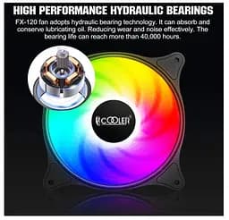 Кулер корпусной PCCOOLER 120 mm ARGB, Hydraulic Bearing, 4Pin PWM 3in1 (3шт) - мініатюра 4