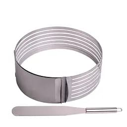 Форма для бісквіту Kamille регульована, з отворами для нарізки та ножем, 15-22 см (KM-7788)