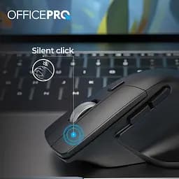 Бездротова миша OfficePro M395B Silent Click Ergonomic Wireless Black (M395B) - мініатюра 9