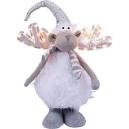 Новогодняя мягкая игрушка Novogod'ko Олень в белом LED рога 53 см (974646)