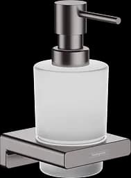 Дозатор підвісний Hansgrohe AddStoris для рідкого мила Brushed Black/скло 41745340, Шліфований чорний хром