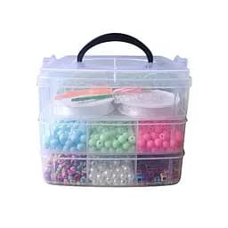 Большой набор бисера 330-146 трехэтажный бокс, бисер, бусины