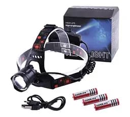 Налобний ліхтар Police BL-XQ-218-HP50 Power bank + microUSB + 3х18650 + 3 режим - мініатюра 5