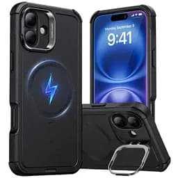 Протиударний чохол з підставкою ESR Cyber ​​Tough Case з Stash Stand (HaloLock) Black для iPhone 16 (1A7630102)