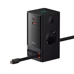Зарядний подовжувач Baseus PowerCombo Digital PowerStrip 2AC+1U+1C+Retractable-C 65W 150 см