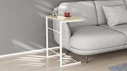 Столик Террі Ferrum-decor 650x440x330 Білий метал ДСП Дуб Сонома 16 мм (FRD-104658)