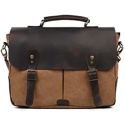 Мужская сумка портфель из канваса и кожий TARWA 36х27х10 см sum0028401