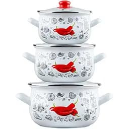 Набір каструль Gusto Перчинка GT-T-3-WP біла 3 предмети білий (117884)