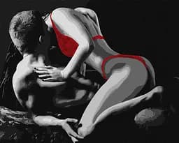 Набір для розпису по номерах Червона спокуса, Ideyka, 40x50 см, КНО8519