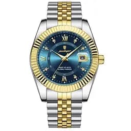 Чоловічий наручний годинник Poedagar Dublin (Сріблястий з золотистим)