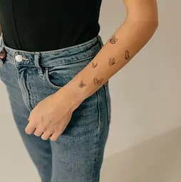 Тату тимчасове 9 Метеликів Tattooshka L-73 Чорний shop (4825800010532) - мініатюра 2