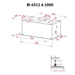 Витяжка повновбудована Perfelli BI 6512 A 1000 W LED - мініатюра 7