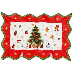 Блюдо прямокутне BonaDi З Різдвом! 35.5 см порцелянове (498-243)