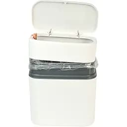 Відро для сміття МВМ My Home з кришкою 300х165х320 мм біло-сіре (BIN-23 10L WHITE/GRAY) - мініатюра 7