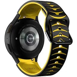 Ремешок для Samsung Galaxy Watch 4 40mm - черно-желтый ширина крепления 20мм силикон Watchbands Scales (W18-1WB39441171)