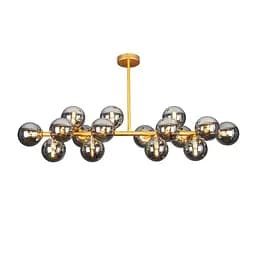 Люстра стельова Levistella 7841020-16 DDG+BK, метал, 16 плафонів, чорне скло, сучасний стиль для дому - мініатюра 2
