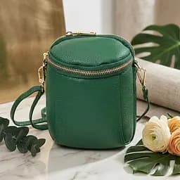 Цікава сумка для жінок з м'якої натуральної шкіри Vintage 22341 зелена - мініатюра 9