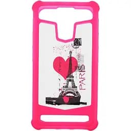Чохол-накладка Toto Universal TPU case with image 5" Eiffel Tower Pink