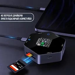 USB-хаб 8 в 1 з дисплеєм, 4K 60 Гц, PD 100 Вт, USB 3.0 - мініатюра 4