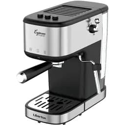 Кавоварка Liberton LCM-2206, Black/Inox, 950W, ріжкова, резервуар для води 1л, ручний капучинатор, приготування 2 чашок одночасно - мініатюра 1