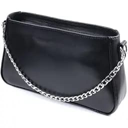 Сумка женская багет Shvigel с цепочкой и съемным ремешком из гладкой натуральной кожи 26.5х15х5.5 см sum0027035