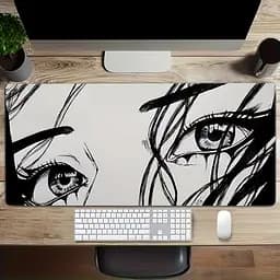 Килимок для миші та клавіатури "Deep Eyes" 90×40 см, Сірий
