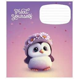 Зошит учнівський Школярик Cute little animals 012-3333K-4 в клітинку 12 аркушів