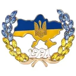 Брошь пшеница Желто-Голубая колоски колосок символ Украины