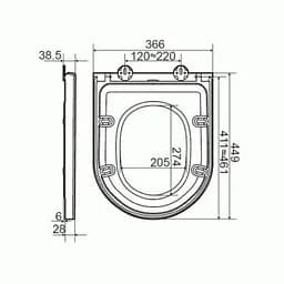 Сидіння для унітаза Cersanit Slim Wrap K11-2343-PT Soft Close дюропласт 30412 - мініатюра 3