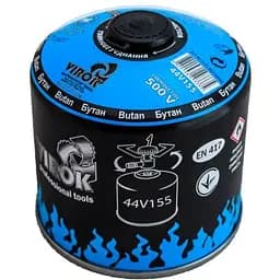Баллон газовый Virok для плит/кемпинга с резьбой 7/16, 500 г (44V155)