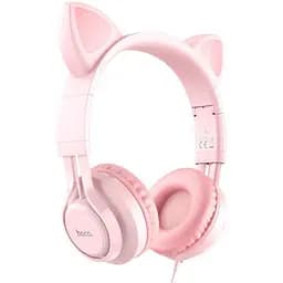 Наушники накладные Hoco W36 Cat Ear с ушками Jack 3.5 розовый