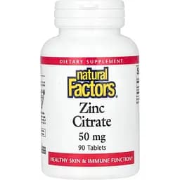 Цитрат цинку Natural Factors Zinc Citrate 50 мг 90 таблеток