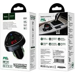 FM-модулятор трансмітер Hoco E51 з Bluetooth V5.0 чорний - мініатюра 4