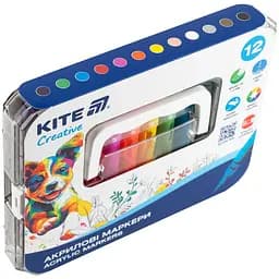 Маркери акрилові Kite Creative з рідкими чорнилами 12 шт. (K-1161) - мініатюра 4