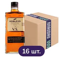 Упаковка коньяку України Koblevo VS 40% 8 л (0.5 л х 16 шт.)