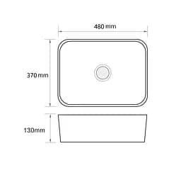 Умивальник накладний Mixxus Premium Quadro-0103 480x370x130 мм MP6514, Білий - мініатюра 3