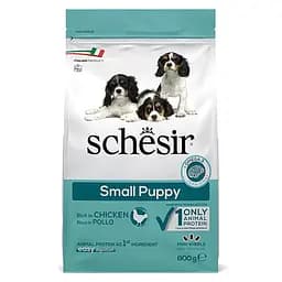Сухий корм Schesir Dog Small Puppy 0.8 кг шезир курка монопротеїновий корм для цуценят міні та малих порід