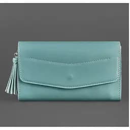 Шкіряна жіноча сумка Еліс бірюзова