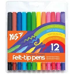 Фломастери Yes Erudite, 12 кольорів (650459)