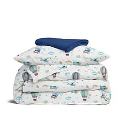 Дитяча постільна білизна в ліжечко AIR BALLOONS CS1, блакитний (AirplaneBalloonsLBlue_81Denim_140)