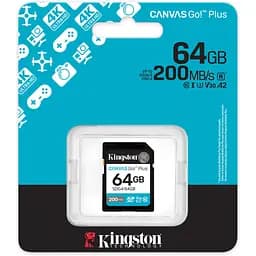Карта пам'яті Kingston 64GB SDXC сlass 10 UHS-I U3 V30 Canvas Go Plus G4 (SDG4/64GB) - мініатюра 3