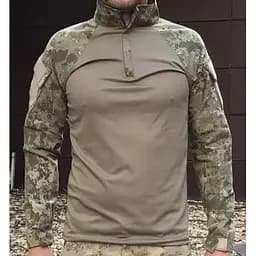 Сорочка чоловіча тактична з липучками під шеврони ЗСУ розмір S колір хакі Убакс Туреччина
