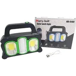 Ліхтар акумуляторний Solar Hurry-bolt HB-6169 кемпінговий переносний 3 режими сонячна батарея чорно-блакитний