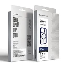 Чехол Apple iPhone 16 Pro, Unit MagSafe, синий, прозрачный, магсейф, ударопрочный, магнитный, панель-накладка с поддержкой MagSafe, с поддержкой беспроводной зарядки, TPU+PC, защита всего корпуса, ударопрочный, ArmorStandart (ARM78711) - мініатюра 6