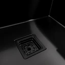 Кухонна мийка 60x50 PVD чорна Platinum Handmade з підставкою для ножів, Чорний - мініатюра 6