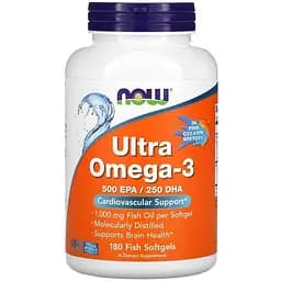 Жирные кислоты Now Ultra Omega-3 180 капсул