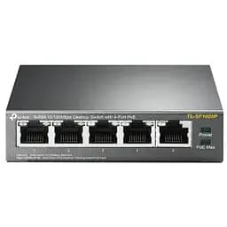 Комутатор TP-LINK TL-SF1005P, 5x10/100Mb/s, 4xPoE 56W, пластиковий корпус, некерований