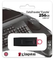 Флеш накопичувач USB 256Gb Kingston DataTraveler Exodia, Black/Pink, USB 3.2 Gen 1 (DTX/256GB) - мініатюра 3