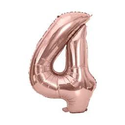 Шар воздушный фольгированный (102 см) Цифра 4 розовое золото