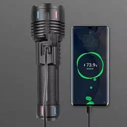 Ручний потужний ліхтар PLD G25-TG zoom + Type-C + Power Bank 1х26650 (3хААА) 5 режимів - мініатюра 5